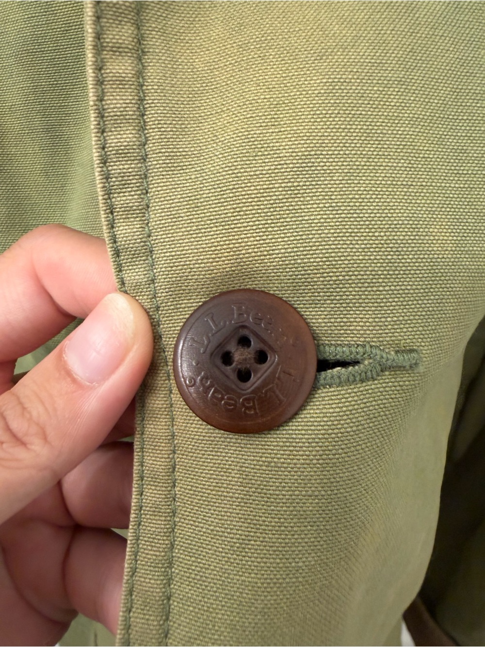 Vintage 80s 90s Men’s L.L.Bean Blanket Lined Green Chore Barn Coat - Picture 7 of 11